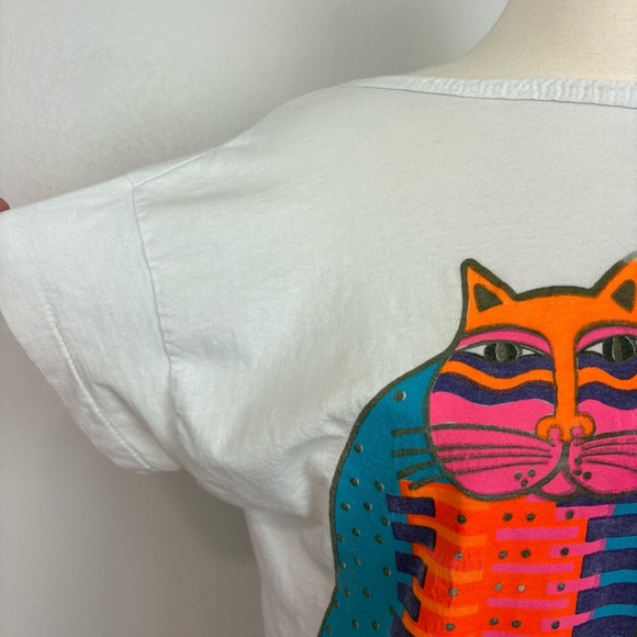 Salsa Caliente Rainbow Cat Cousins Tee‎ Shirt Cover Up Size M Vintage Cozumel - Picture 4 of 17